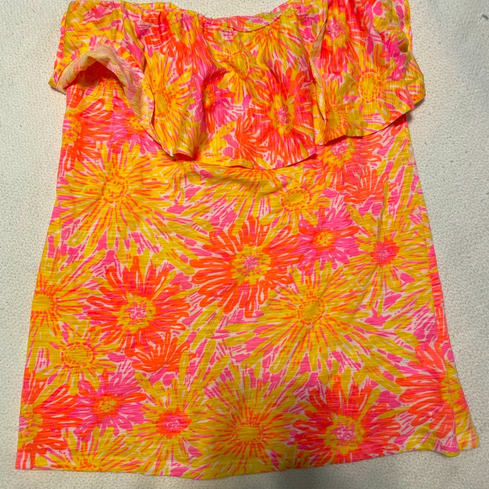 Lilly Pulitzer Strapless Ruffle Top